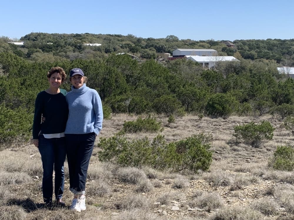 Patriot's Hall Vice President Mary Jane Hetrick and President Kathryn Chandler stand on the future site of Patriot's Hall. (Olivia Aldridge/Community Impact Newspaper)