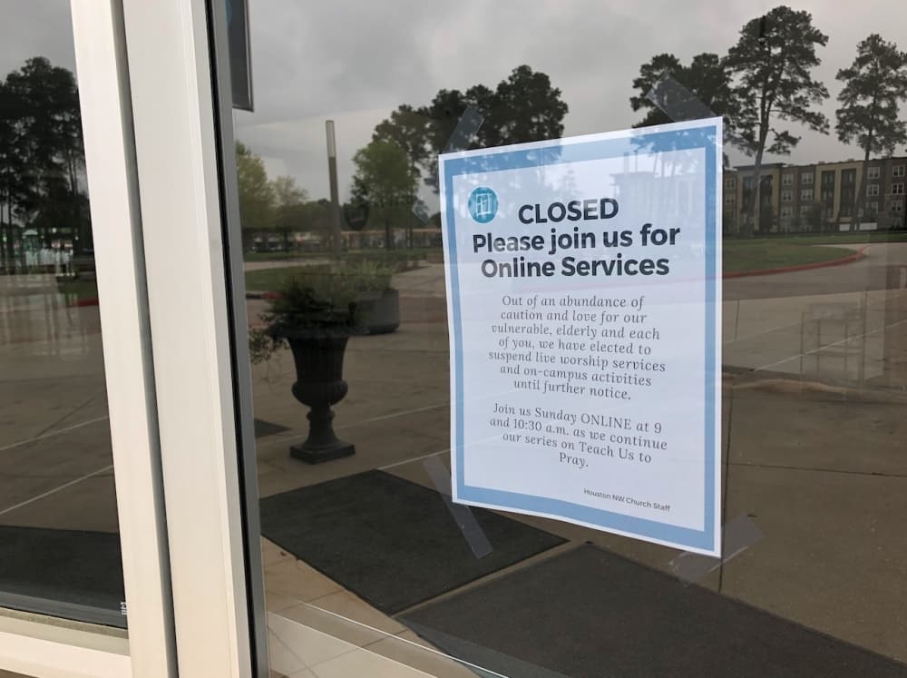 Churches across Cy-Fair, including Houston Northwest Church on Hwy. 249, are temporarily closing their facilities and moving services online. (Danica Smithwick/Community Impact Newspaper)
