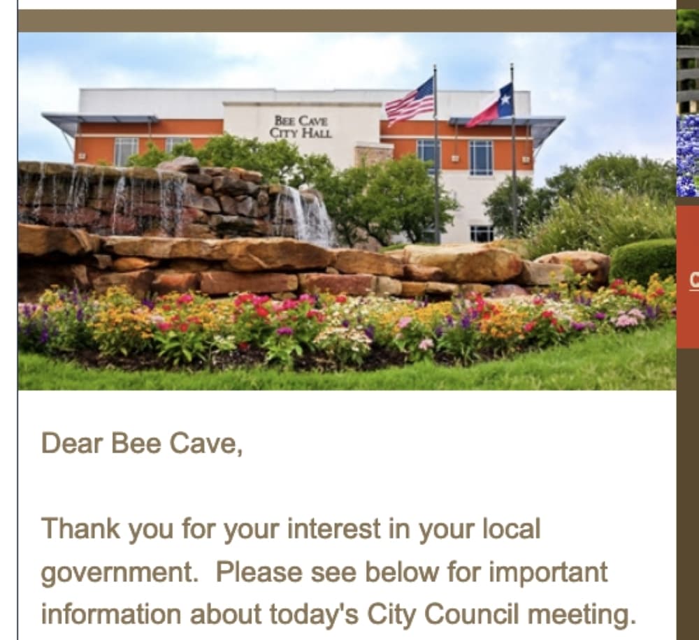 Bee Cave City Council offering call-in attendance option for March 24 meeting