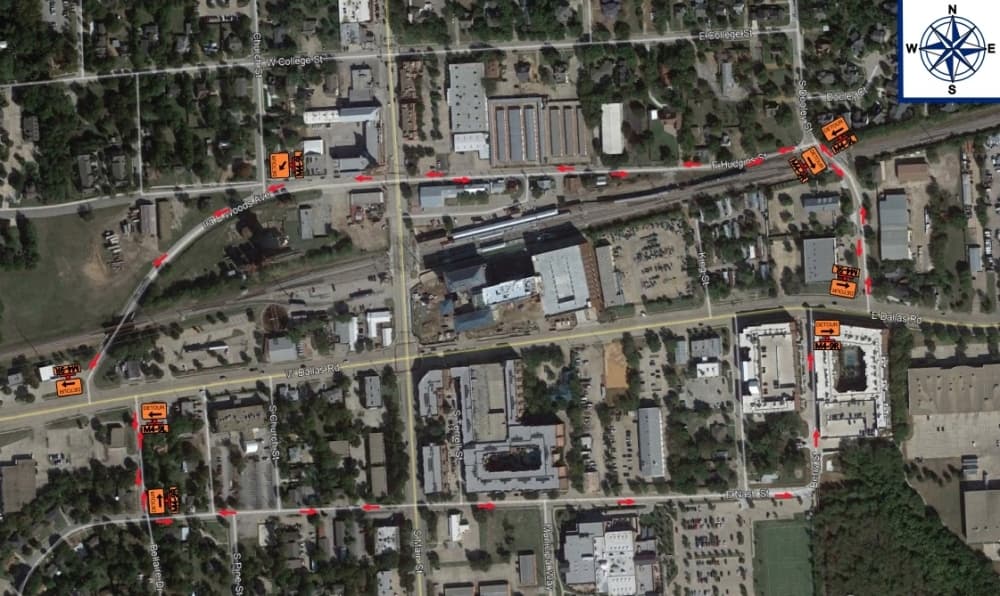 This detour will allow vehicles access to businesses in downtown Main Street in Grapevine. (Courtesy city of Grapevine)