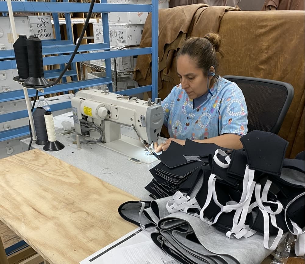 The Leather Sofa Co. in Lewisville makes 3,000 face masks for local healthcare professionals