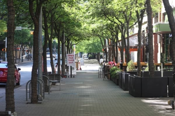 West Second Street in Austin sits nearly empty March 24. (Christopher Neely/Community Impact Newspaper)