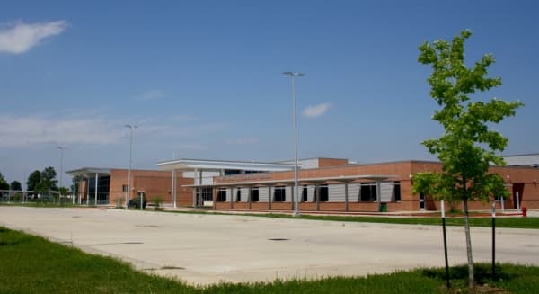 Matzke Elementary School's parking lot sits empty as Cy-Fair ISD facilities are closed to students and most staff members. (Danica Smithwick/Community Impact Newspaper)