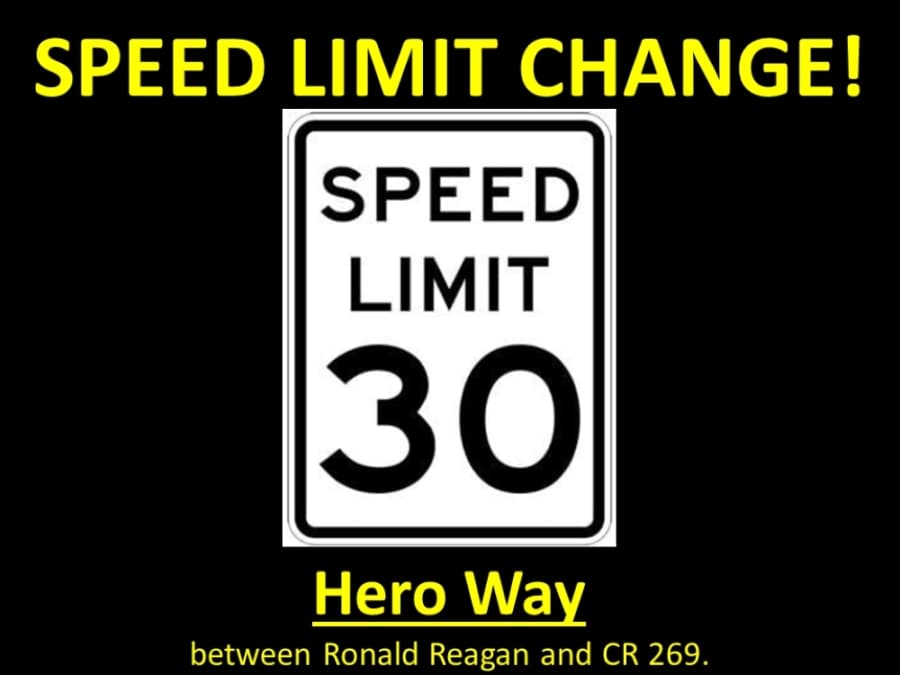 Speed limit reduced on part of Hero Way in Leander starting April 2