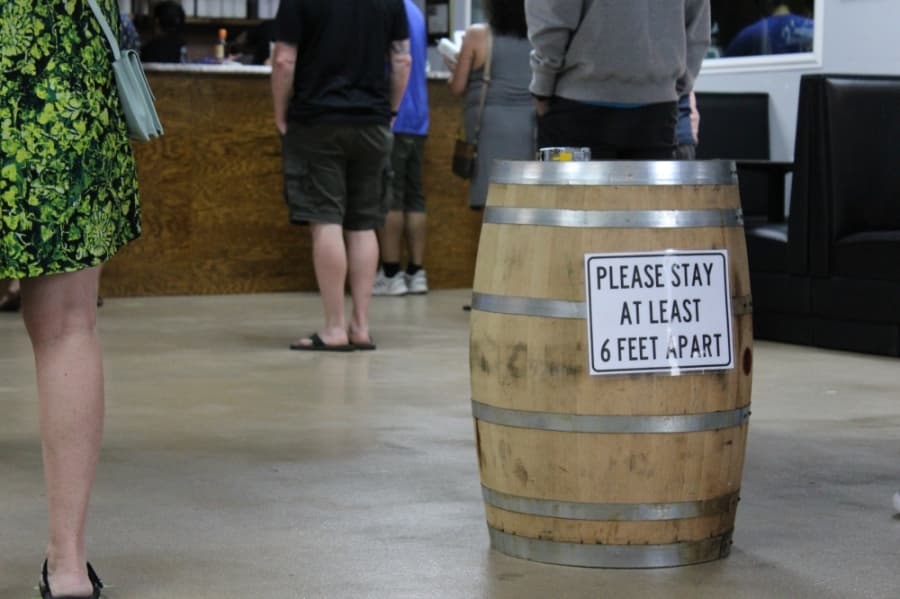 Whitmeyer's Distilling Co. switched gears from producing whiskey to hand sanitizer in late March to hand out to community members in need free of charge. (Adriana Rezal/Community Impact Newspaper) 