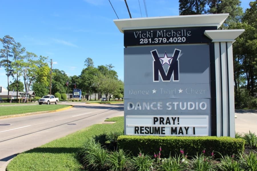 Deemed a nonessential business, Vicky Michelle, a dance studio located off Stuebner Airline Road in Spring, will be closed through at least April 30 in compliance with local and state regulations. (Hannah Zedaker/Community Impact Newspaper)