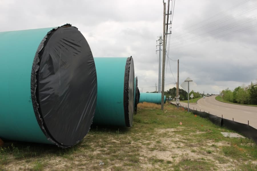 •Construction on the Northeast Transmission Line will continue until fall 2022. (Kelly Schafler/Community Impact Newspaper)