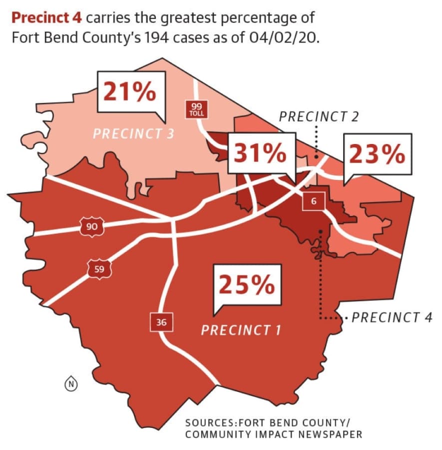 MAP: Where are confirmed coronavirus cases located in Fort Bend County?