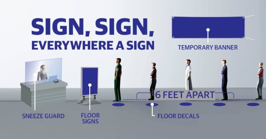 Local sign companies innovate products to help businesses communicate, safely distance customers