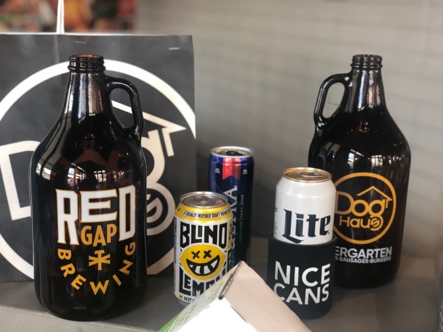 The restaurant is also offering a 20-20-20 deal. Customers who purchase a $20 growler filled with Red Gap Brewing Double IPA or Hefeweizen with a $20 minimum food order will receive 20% off all future craft beer refills. (Courtesy Dog Haus Biergarten)