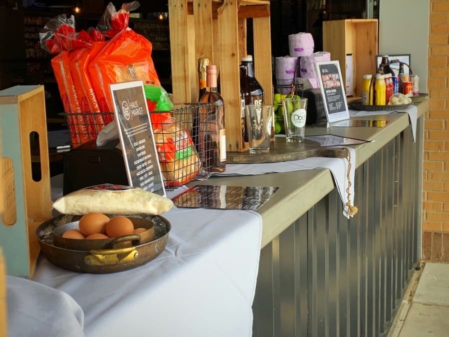 Eggs and other dairy items are available at the market. (Courtesy Dog Haus Biergarten)