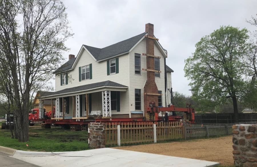 The city of Grapevine successfully relocated the house from Flower Mound to Grapevine in late March. (Courtesy Grapevine Convention & Visitor Bureau)
