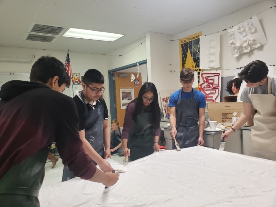 The art student mural is planned to be displayed near the Georgetown Public Library. (Ali Linan/Community Impact Newspaper)