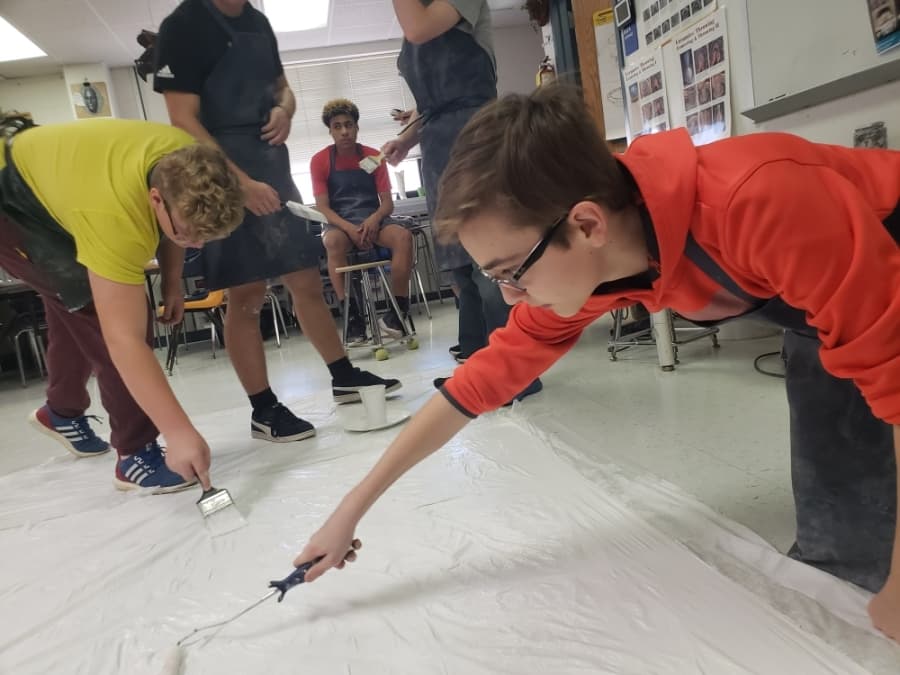 The art student mural is planned to be displayed near the Georgetown Public Library. (Ali Linan/Community Impact Newspaper)