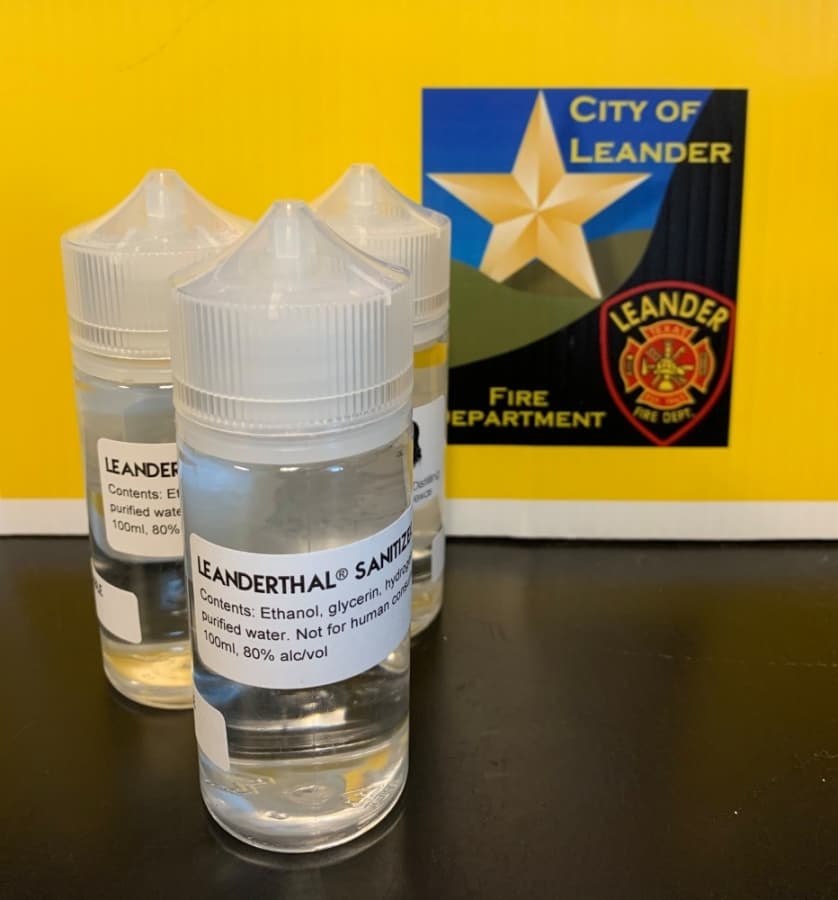 Leanderthal Distilling donates hand sanitizer to first responders, purifies water for medical devices