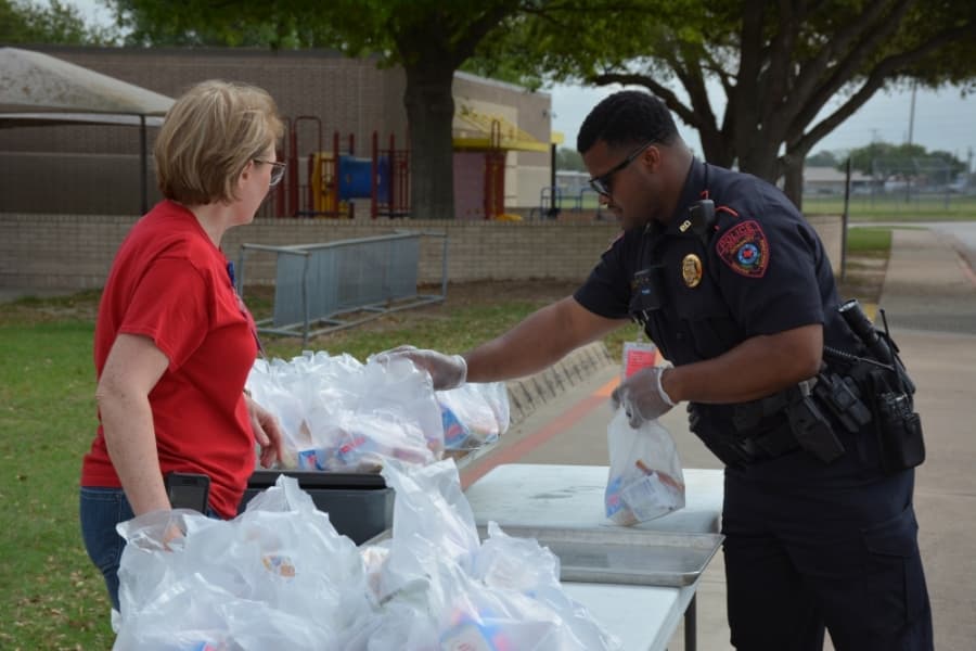 Katy ISD is serving free meals for children at select campuses during its temporary closure due to the COVID-19 pandemic. (Courtesy Katy ISD)