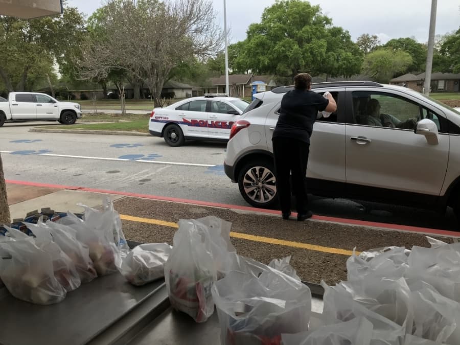Katy ISD is serving free meals for children at select campuses during its temporary closure due to the COVID-19 pandemic. (Courtesy Katy ISD)