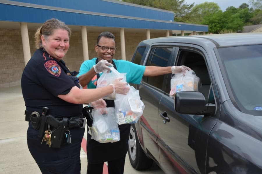 Katy ISD is serving free meals for children at select campuses during its temporary closure due to the COVID-19 pandemic. (Courtesy Katy ISD)