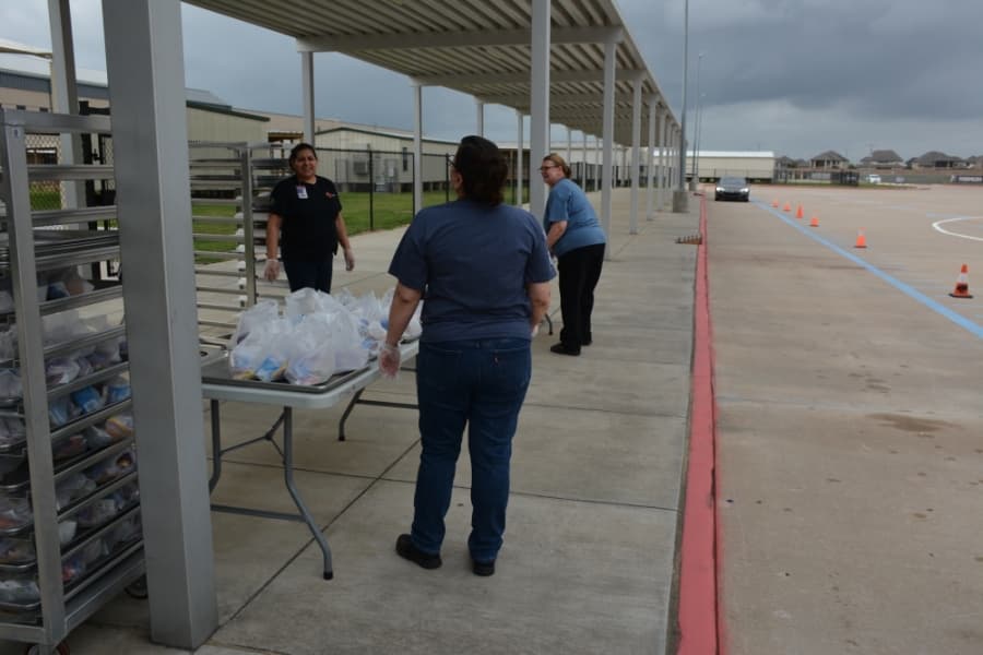 Katy ISD is serving free meals for children at select campuses during its temporary closure due to the COVID-19 pandemic. (Courtesy Katy ISD)