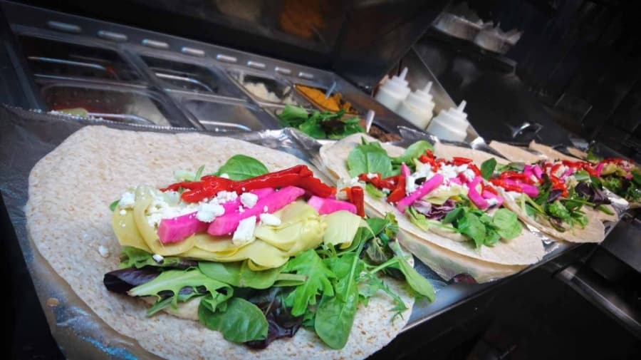 An artichoke hummus wrap is on the menu at Zatar. (Courtesy LDWW Group)