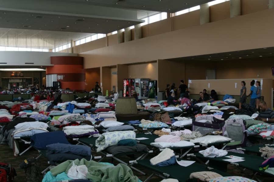 The campus became a fully operational shelter and a distribution site of basic necessities in the wake of Hurricane Harvey for four days. (Courtesy Lone Star College)