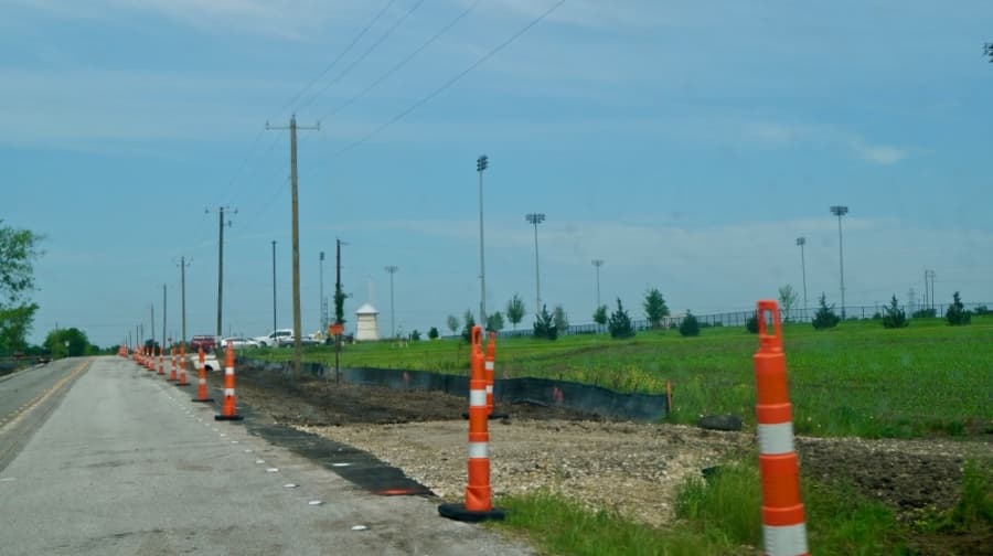 Construction underway on left turn lane into Pflugerville's 1849 Park