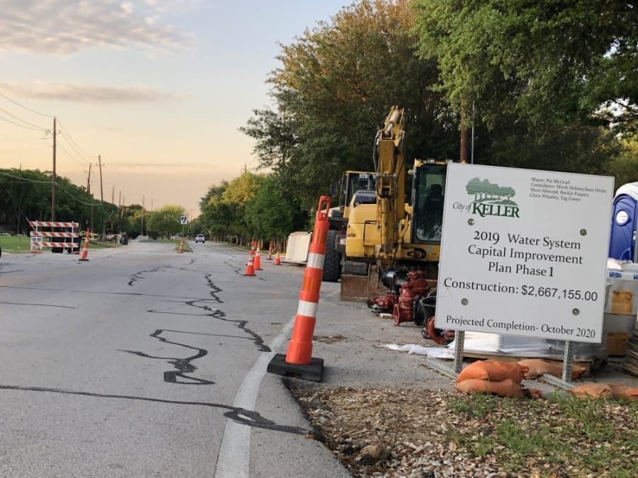 Lane closures affecting Keller-Smithfield Road near Bear Creek Parkway