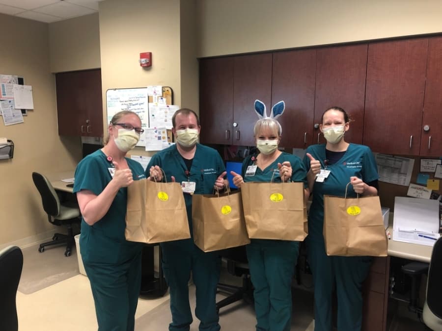 Medical City Lewisville workers received hot, three-course meals from Bistecca—an Italian Steakhouse over Easter weekend. (Courtesy Medical City Lewisville)