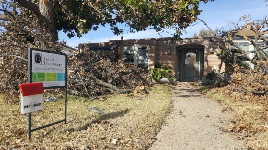 DorianBahr is working to rebuild a Richardson home that was badly damaged in the Oct. 20 tornado. (Courtesy DorianBahr)