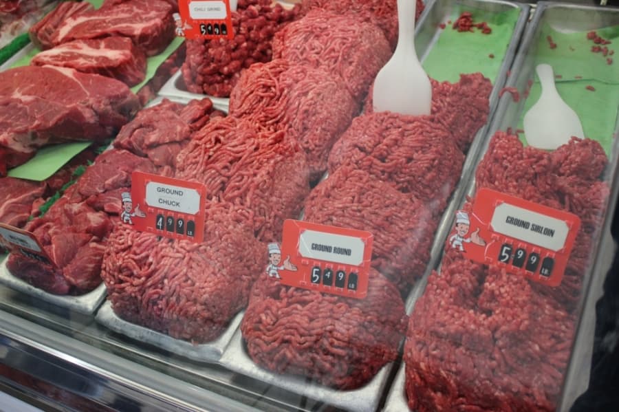 Ground beef has been in high demand at Hirsch's Meats since the first coronavirus-related closures were announced, owner Gary Hirsch said. (Daniel Houston/Community Impact Newspaper)