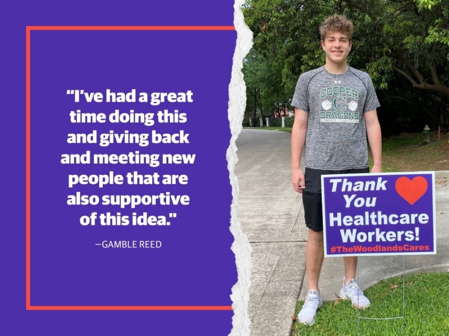 John Cooper School student launches sign project supporting health care workers, Interfaith food pantry