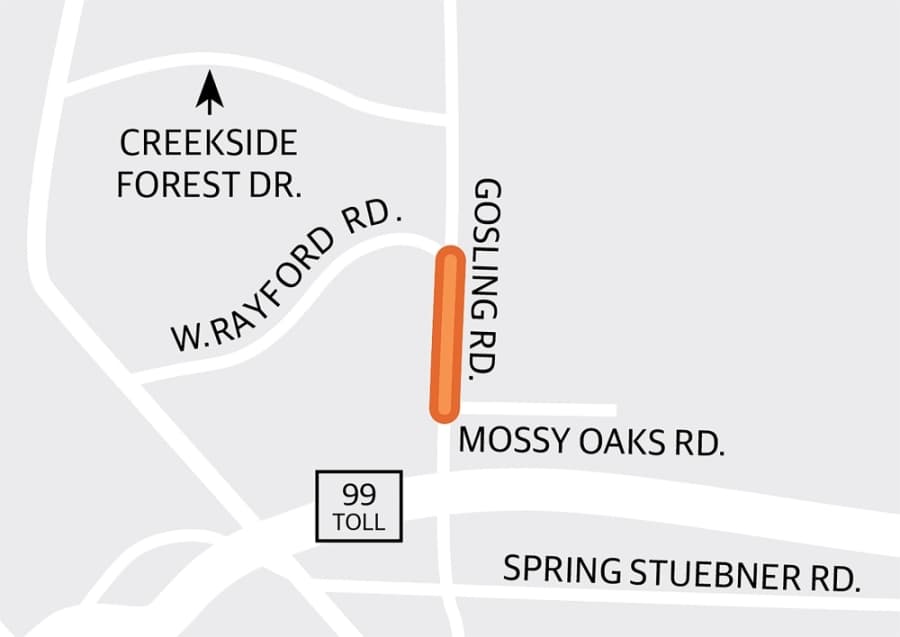 Inclement weather delays construction on Gosling Road Segment