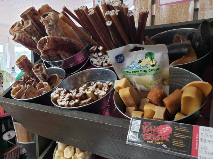 Pupology offers organic chews healthy for pet digestion. (Ali Linan/Community Impact Newspaper)