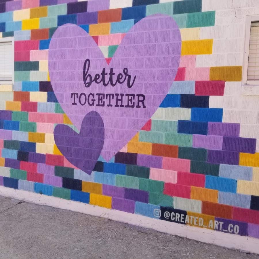 The "Better together" mural took on new meaning amid the coronavirus pandemic. (Courtesy Amy Alexendar)