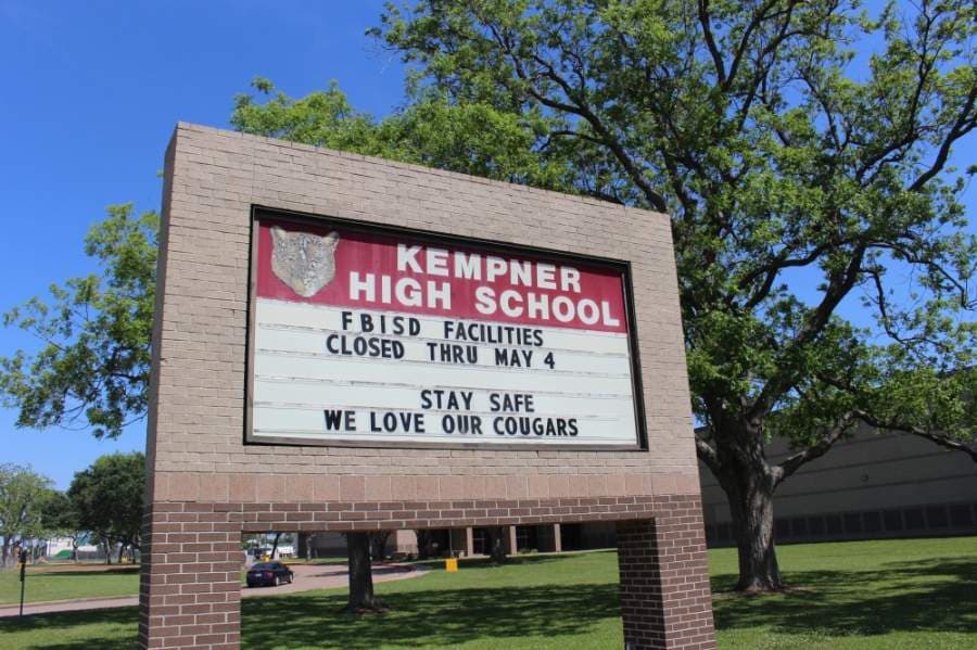 The marquee sign at Kempner High School. (Claire Shoop/Community Impact Newspaper)