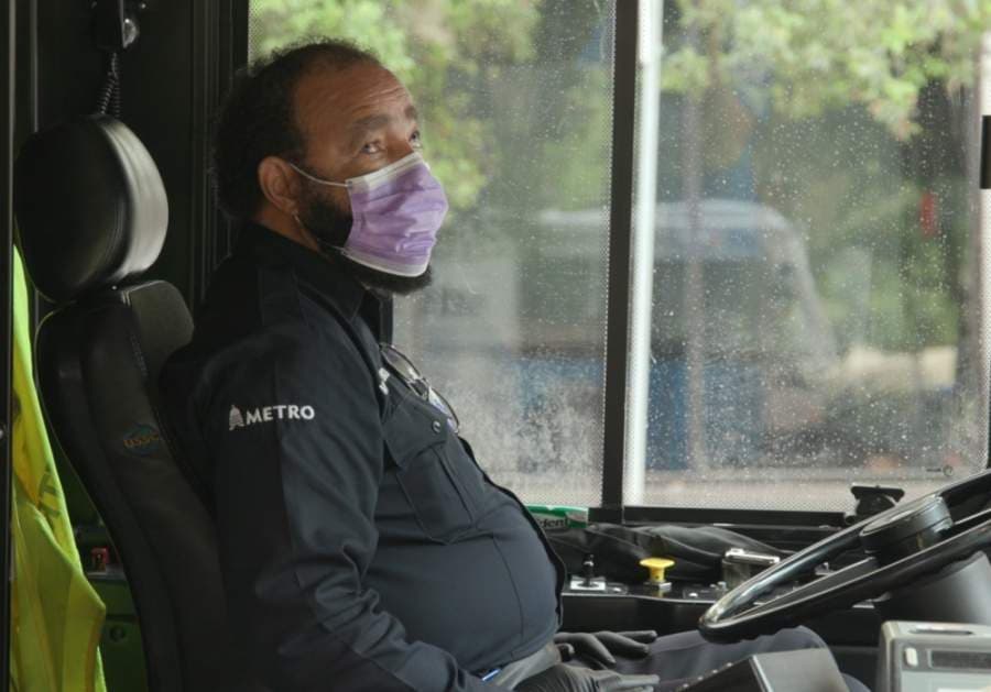Bus drivers are required to wear masks while working under new local regulations. (Courtesy Capital Metro)