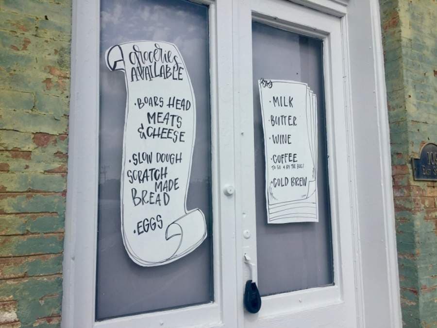 In an effort to remain in business amid COVID-19 restrictions, East Social House is now offering a selection of groceries in addition to coffee and light bites to go. (Taylor Jackson Buchanan/Community Impact Newspaper)
