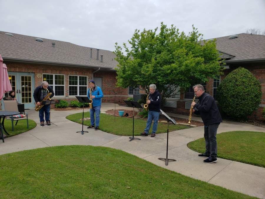 Quartet performs socially-distanced concerts for Plano, Frisco senior communities