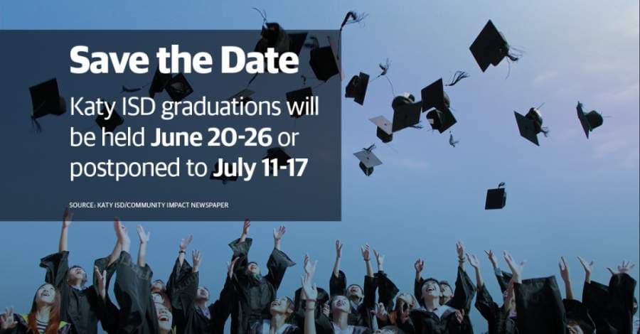 Katy ISD graduations postponed to June; proms still set for June dates