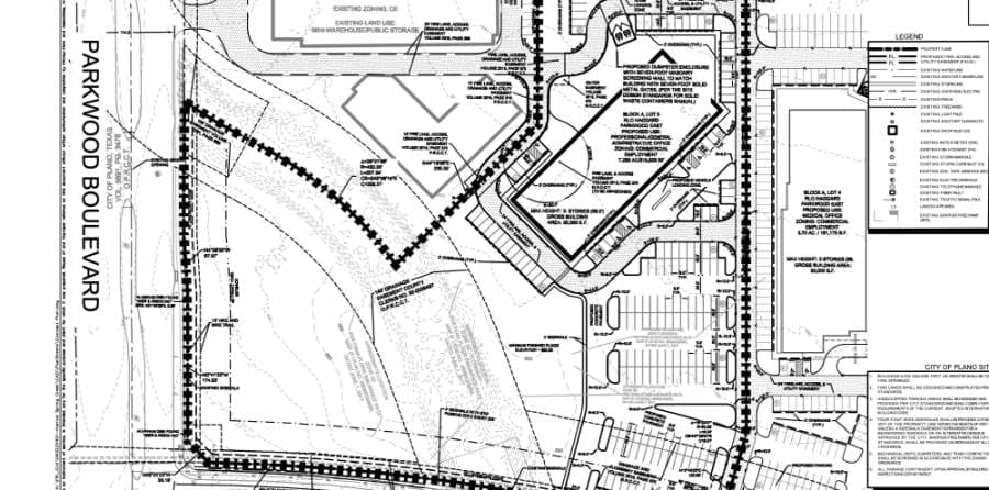 Plans submitted for multiple two-story office buildings off Spring Creek Parkway in Plano