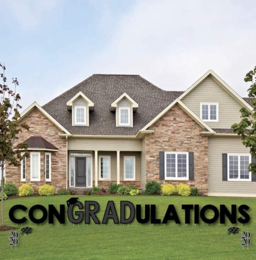 With graduation ceremonies and parties being canceled for many seniors, Frisco Family Arts is offering yard signs to celebrate graduates. (Courtesy Frisco Family Arts)