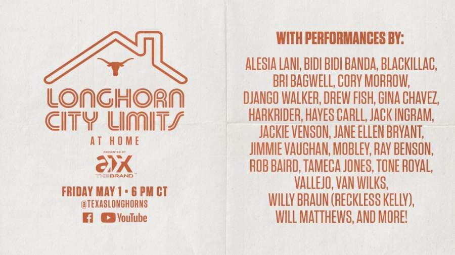 Texas Athletics is airing an online concert May 1 on its Facebook and YouTube channels for the public to watch. (Courtesy The University of Texas at Austin)
