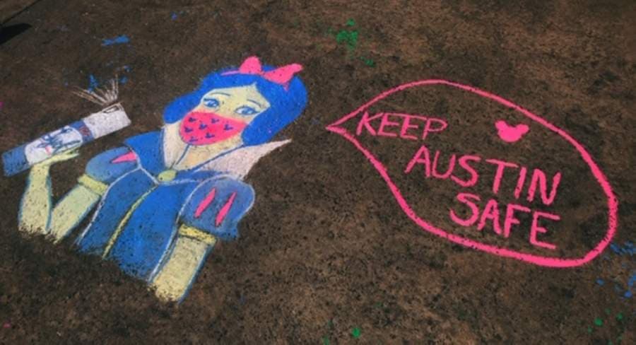 Resident Joan Brewer submitted an image of her chalk drawings. (Courtesy city of Lakeway)