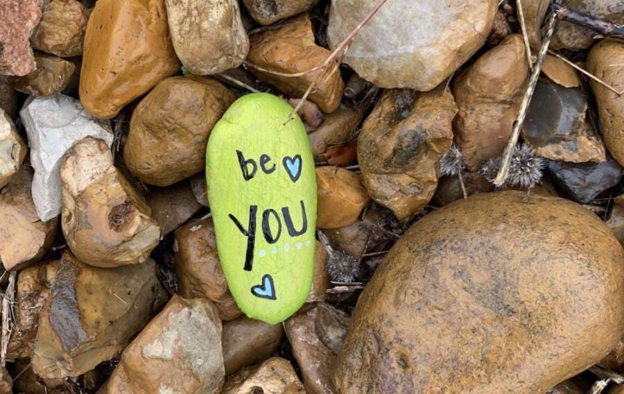 Stones are decorated with messages and bright colors. (Courtesy Laurie Lejeune)