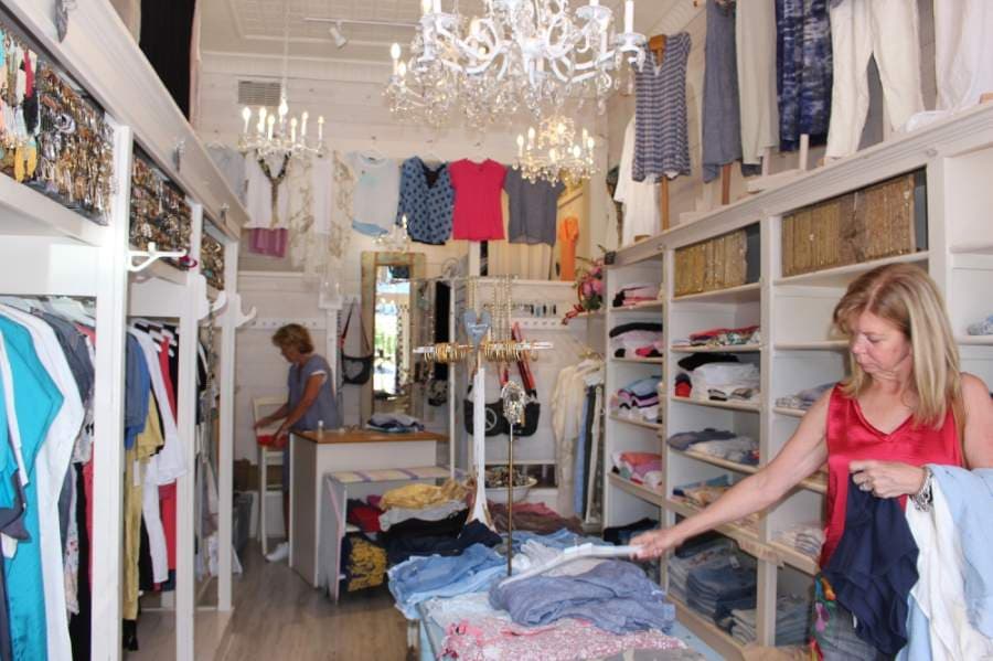 Customers shop the stands both inside and outside Cotton Heart in McKinney. (Miranda Jaimes/Community Impact Newspaper)