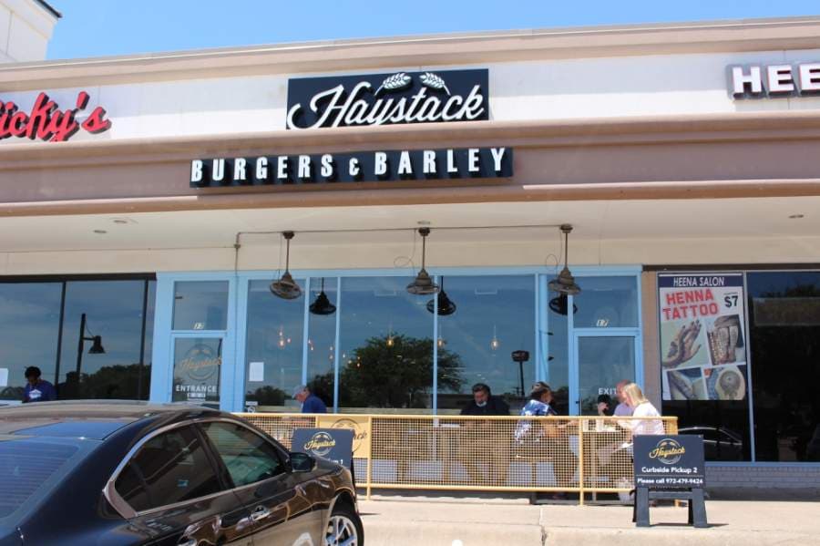 Haystack is allowing customers to dine on the patio but not inside, according to the restaurant's manager. (Olivia Lueckemeyer/Community Impact Newspaper) 