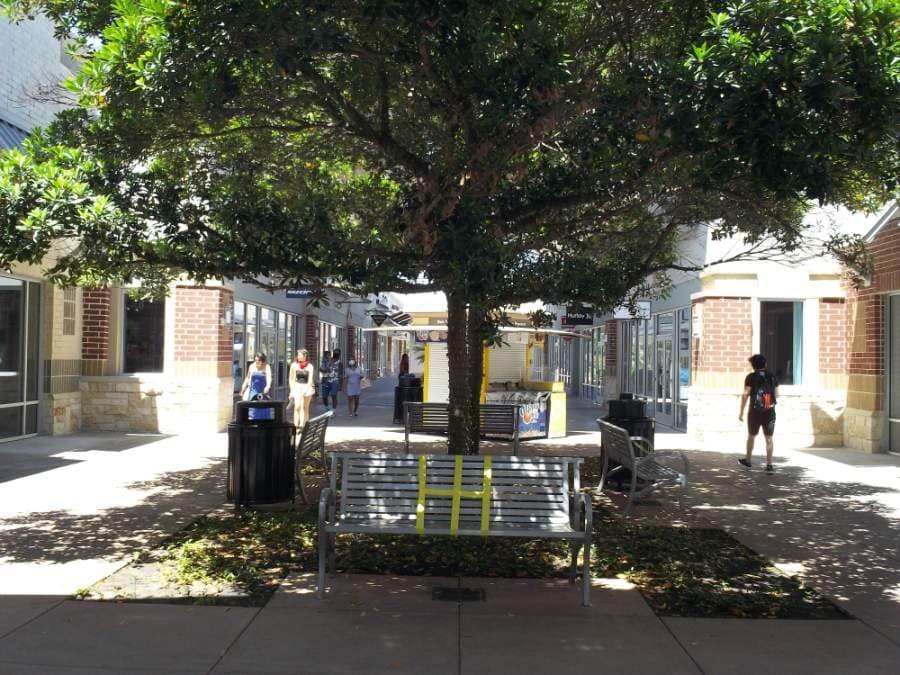 A sparse crowd of shoppers browsed stores at the Houston Premium Outlet Mall in Cypress May 1. (Shawn Arrajj/Community Impact Newspaper)