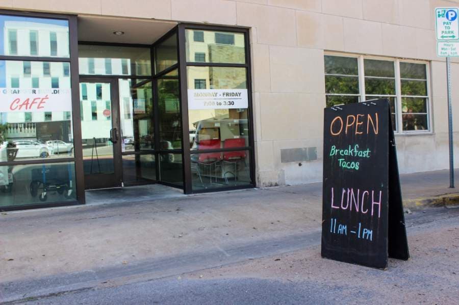 A sign is posted outside Lady Bird Cafe on Guadalupe Street. (Christopher Neely/Community Impact Newspaper)
