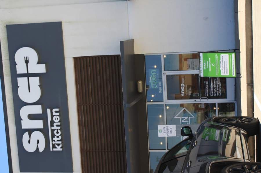 Snap Kitchen at 19355 Katy Freeway, Houston, did not allow dine-in customers but offered its menu for pickup May 3. (Jen Para/Community Impact Newspaper)