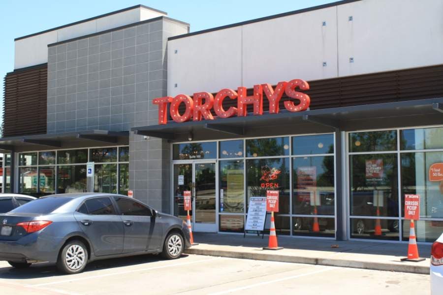 Torchy's Tacos at 19111 Katy Freeway, Ste. 100, Houston, welcomed to-go and delivery orders May 3 but no-dine in customers. (Jen Para/Community Impact Newspaper)